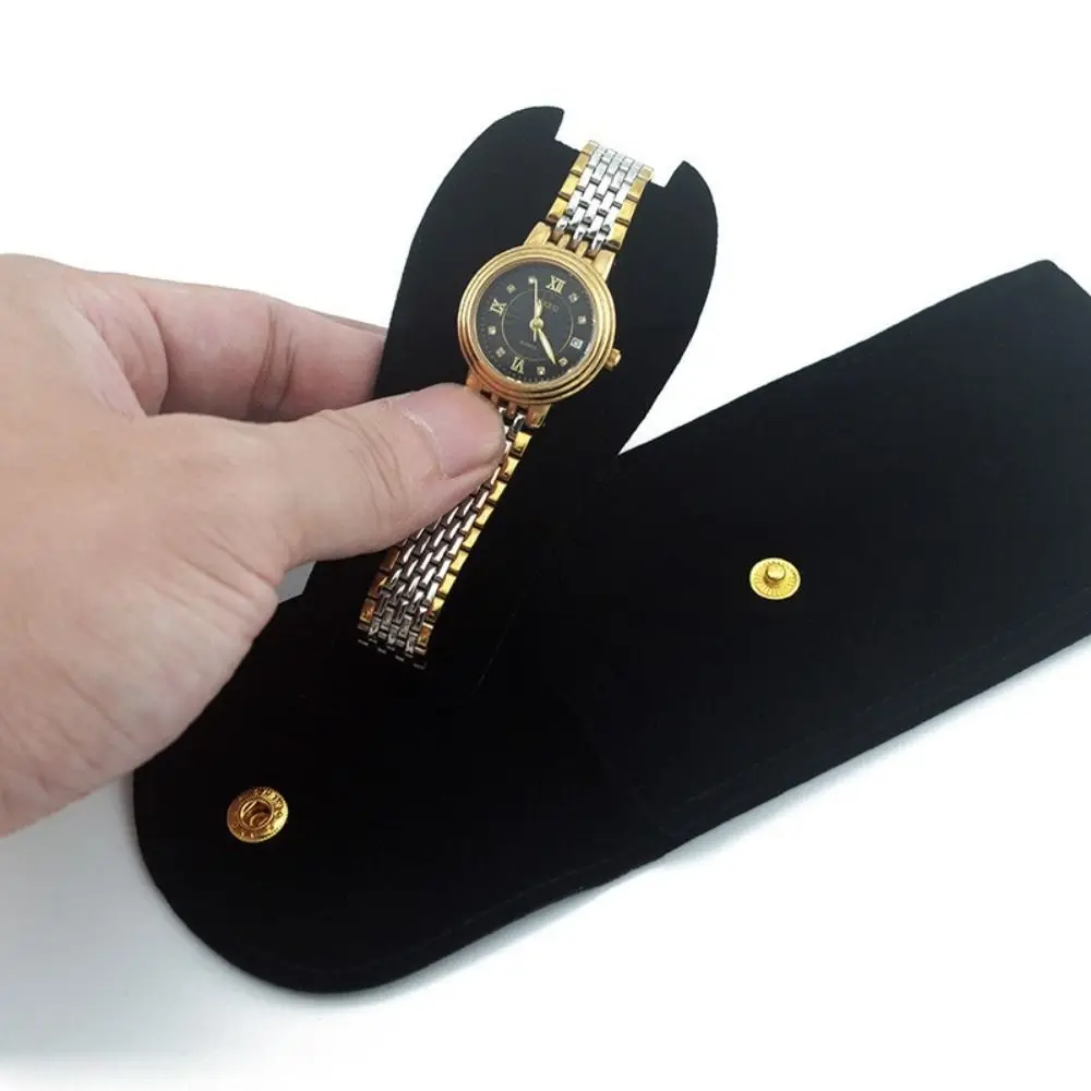 New Flannelette Watches Pouch Portable Snap Watch Boxes Case Dust Protect Gift Packaging Women