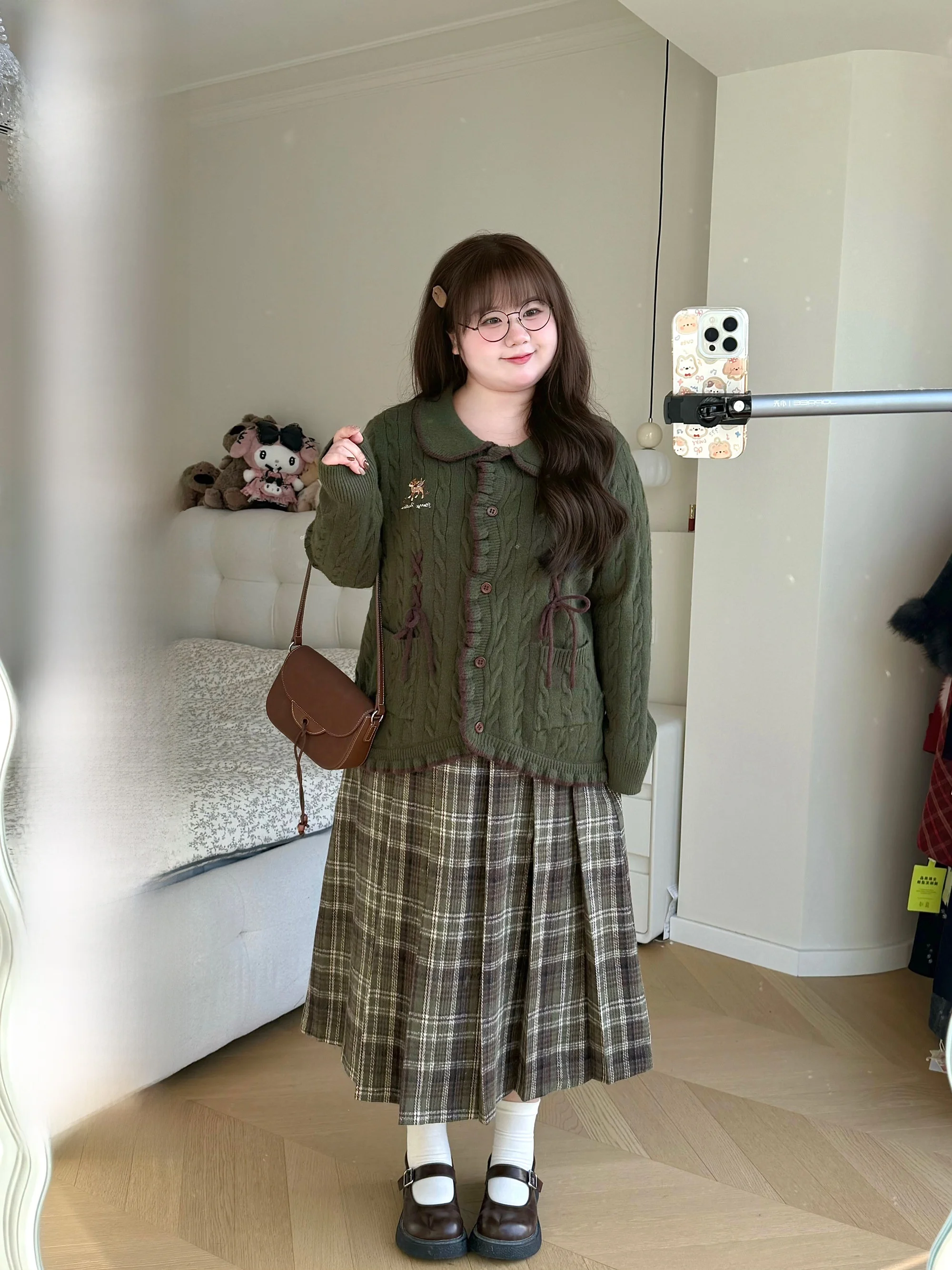 

Handmade Thiened Winter Sweater Jaet Women's New Sle Sweet Sle Embroidered Collar Knot Belt Large Size