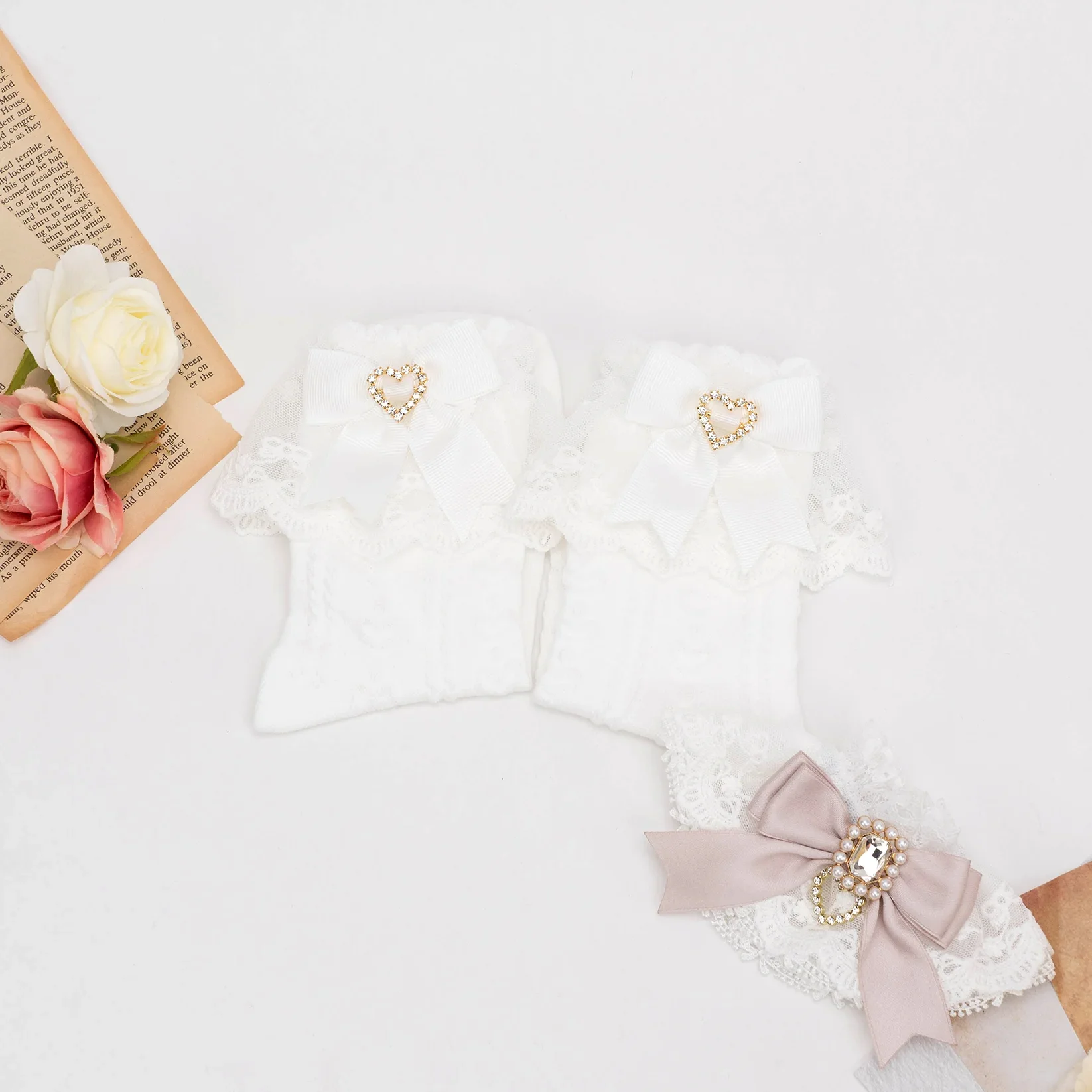 Japanese Style Ruffles Lace Bowknot Cotton Sock Girl Students Mine Series Mass-Produced JK Bow Socks Lolita Women Short Socks