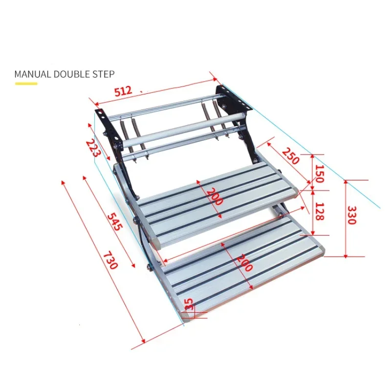 

New Small Single/Double Step Folding Ladder Step Ladder Aluminum Alloy Non-Slip Camping Pedal Portable Manual Step Telescopic