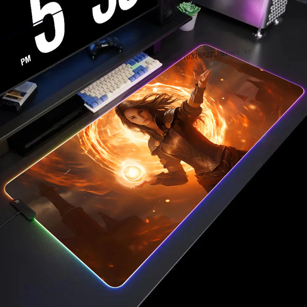 

HD-M-Magic The Gathering Mousepad XXL RGB Gaming Mouse Pads HD Black Gamer Accessories Large LED