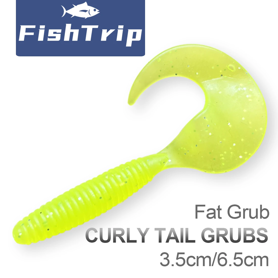 FishTrip 15Pcs Fishing Lure Twister Curly Tail Grubs Soft Bait Fishing Lures Silicone Bait Artificial Creature Bait