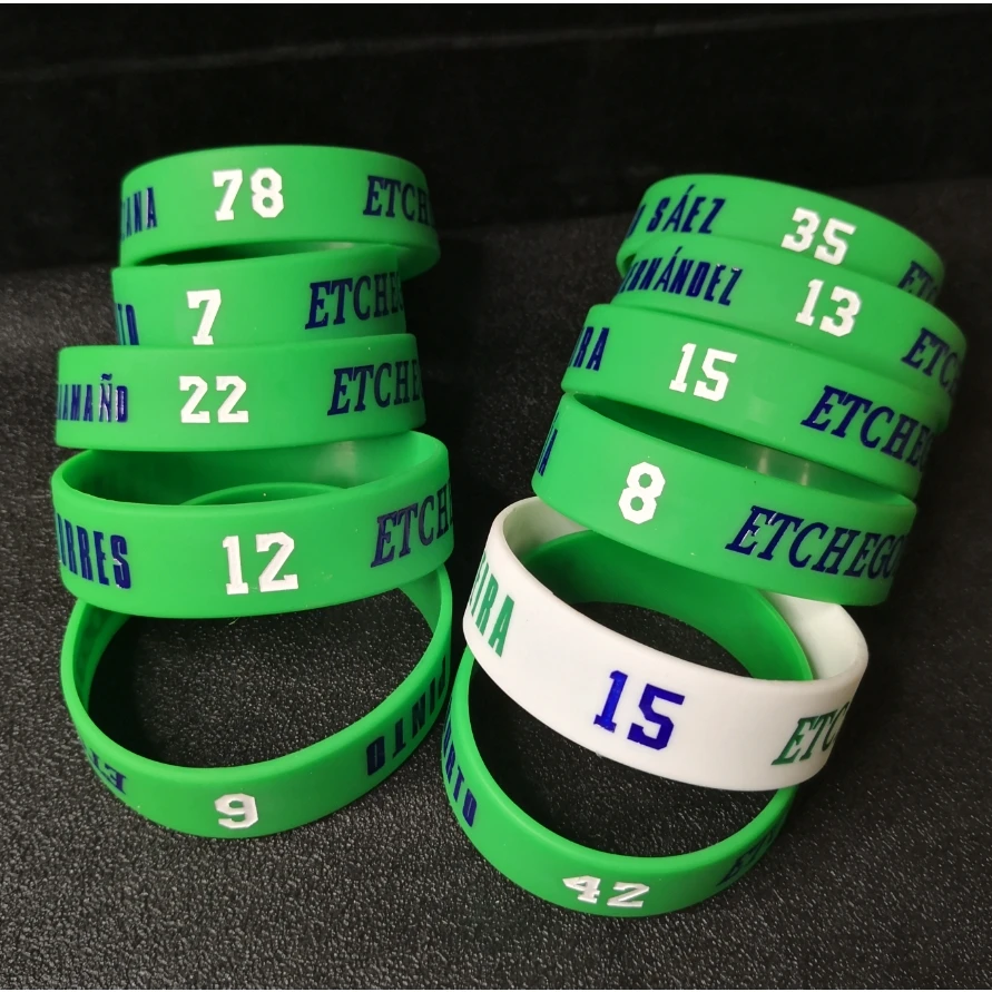 100PCS Engraved Custom Silicone Wristband Debossed Technique Customizable LOGO ID SOS Bracelet Engraved Personalized Armband