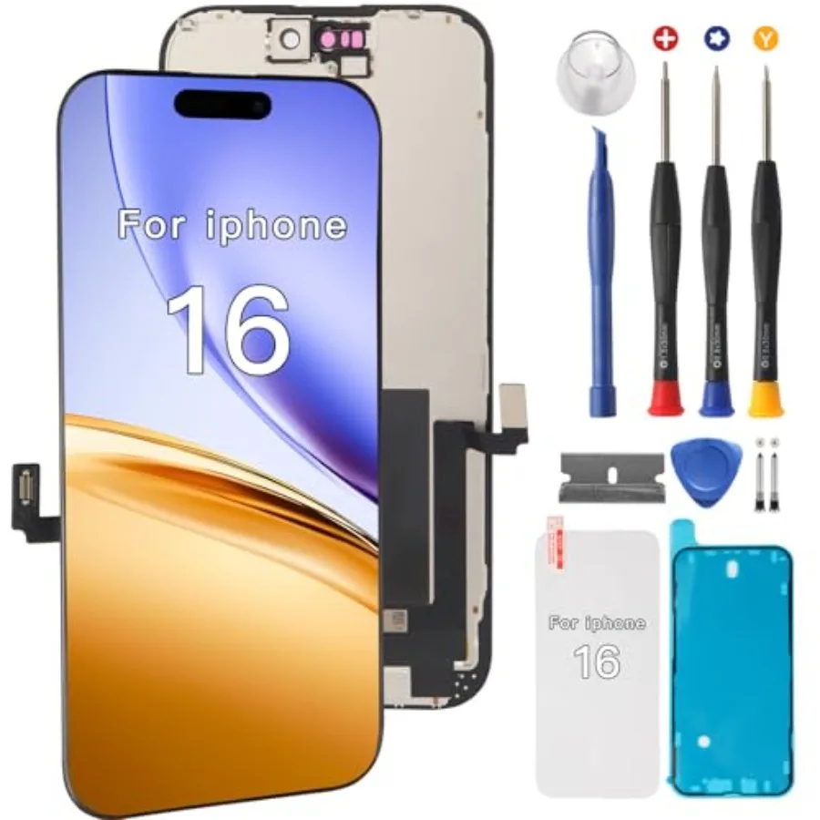 

Комплект для замены экрана iPhone 16, полная сборка, 6,1-дюймовый сенсорный ЖК-дисплей 3D для A3287A3288A3081A3286, дигитайзер экрана и R