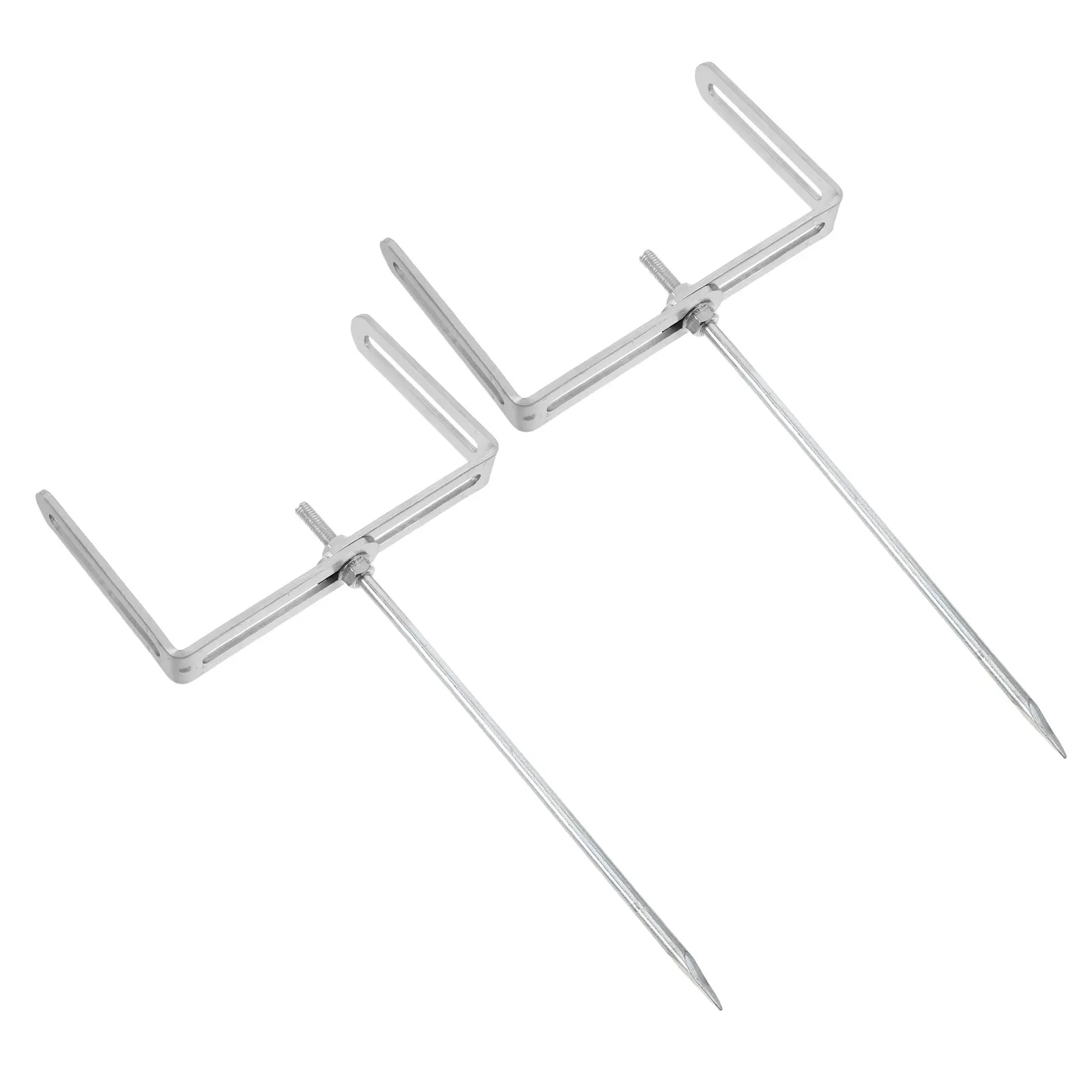 2Pcs Heavy Duty Iron Downspout Bracket Adjustable Rainwater Anchor Pipe Support for Outdoor Garden Lawn Drainage