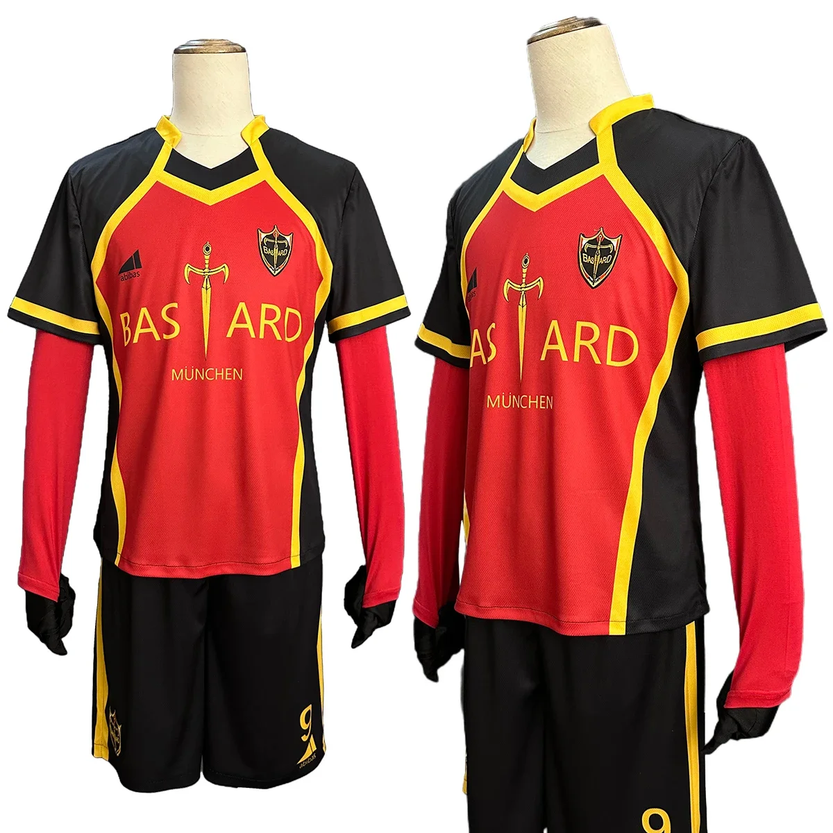 

Cosplay Blue Lock Anime Noel Noa Cosplay Costume Bastard Munchen Red NO.9 Embroidery Football Uniform Daily Sport Wearing Gift