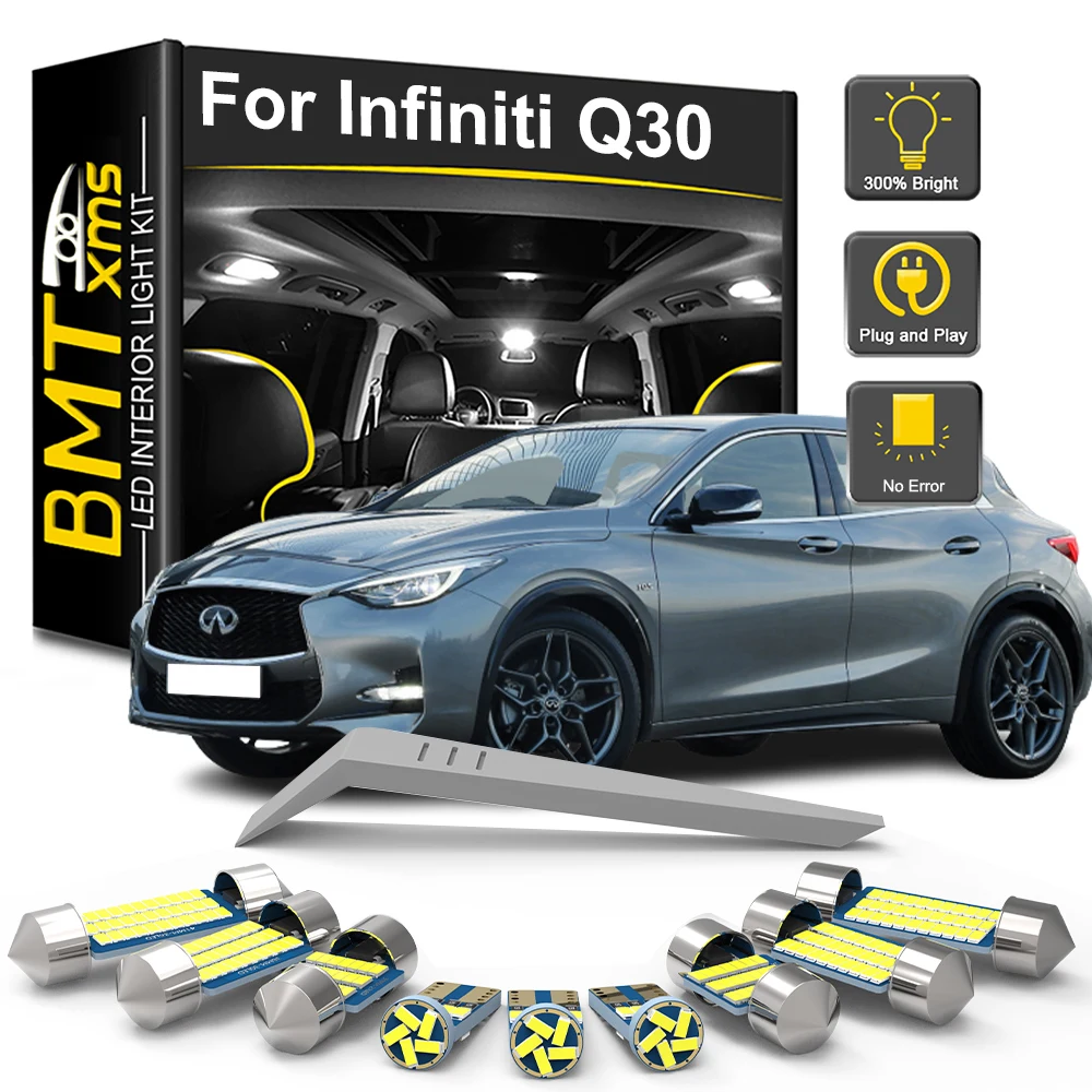

BMTxms 10 шт. Canbus автомобильные светодиодные лампы комплект внутреннего освещения для Infiniti Q30 2015 2016 2017 2018 2019 купольная карта багажника аксессуары