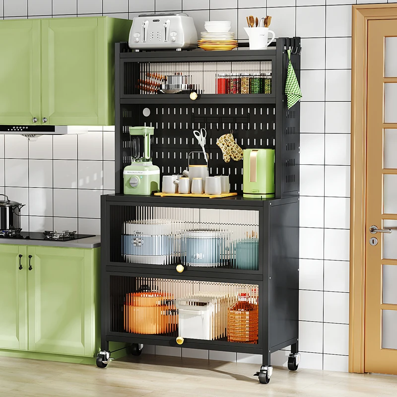 Floor-standing kitchen rack multifunctional sideboard locker multi-layer storage cabinet rack