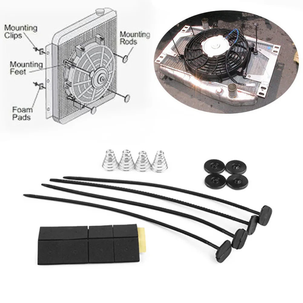 for fan Mounting Kit Electric Radiator 20pcs/Set Accessories Systems Ties Straps Cushion Pads Modification  for