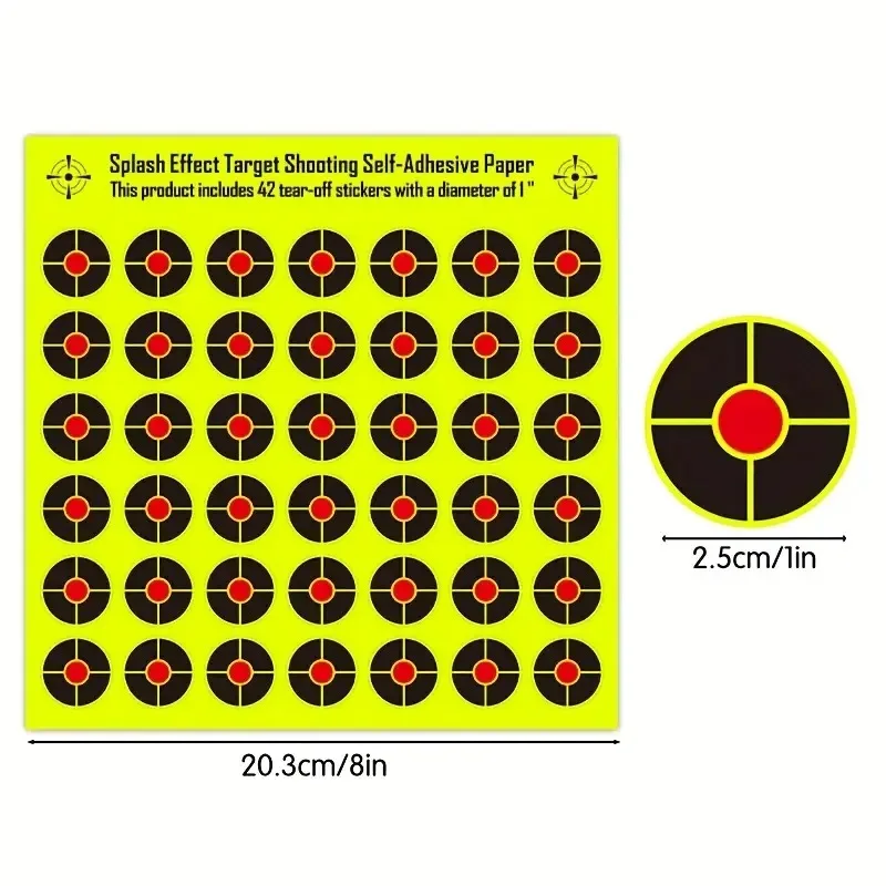 JOAXOR 42pcs Reactive Shooting Paper Targets 8-inch Self-Adhesive Silhouette Shooting Practice Paper Targets image 6