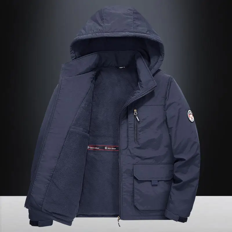 

Men's Winter Jacket for Men Thickened Warm Fleece Lined Cotton Coat Outdoor Sport Parkas Windproof Casual Jackets Plus Size Male