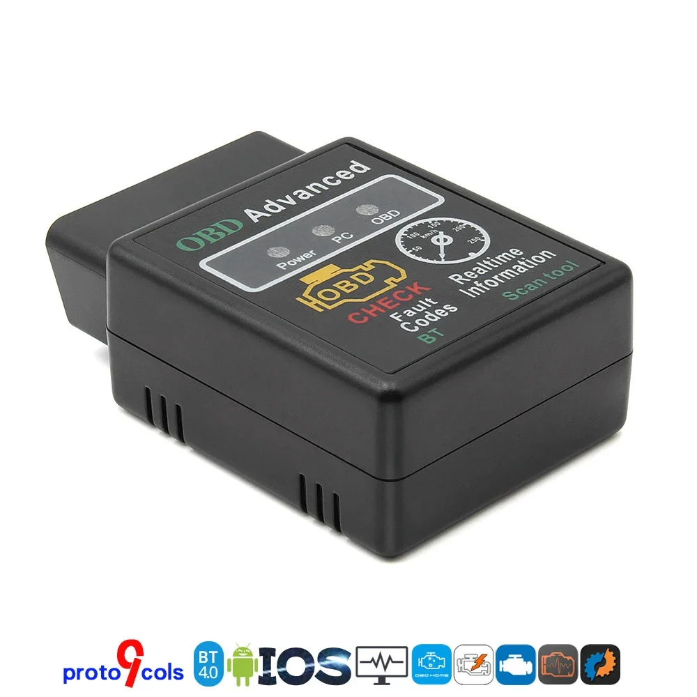 ELM327 블루투스 4.0 자동차 OBD2 스캐너, ELM 327 BT, 안드로이드, IOS, 윈도우 9 프로토콜, OBD 코드 리더, OBDⅡ 자동차 진단 도구