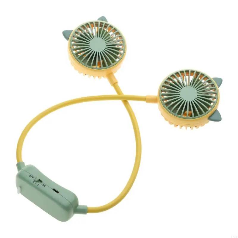 Quạt mini gấp L8RE Quạt cổ rảnh tay Quạt sạc Quạt thể thao yên tĩnh cho gia đình Quạt động ngoài trời 2 tốc độ