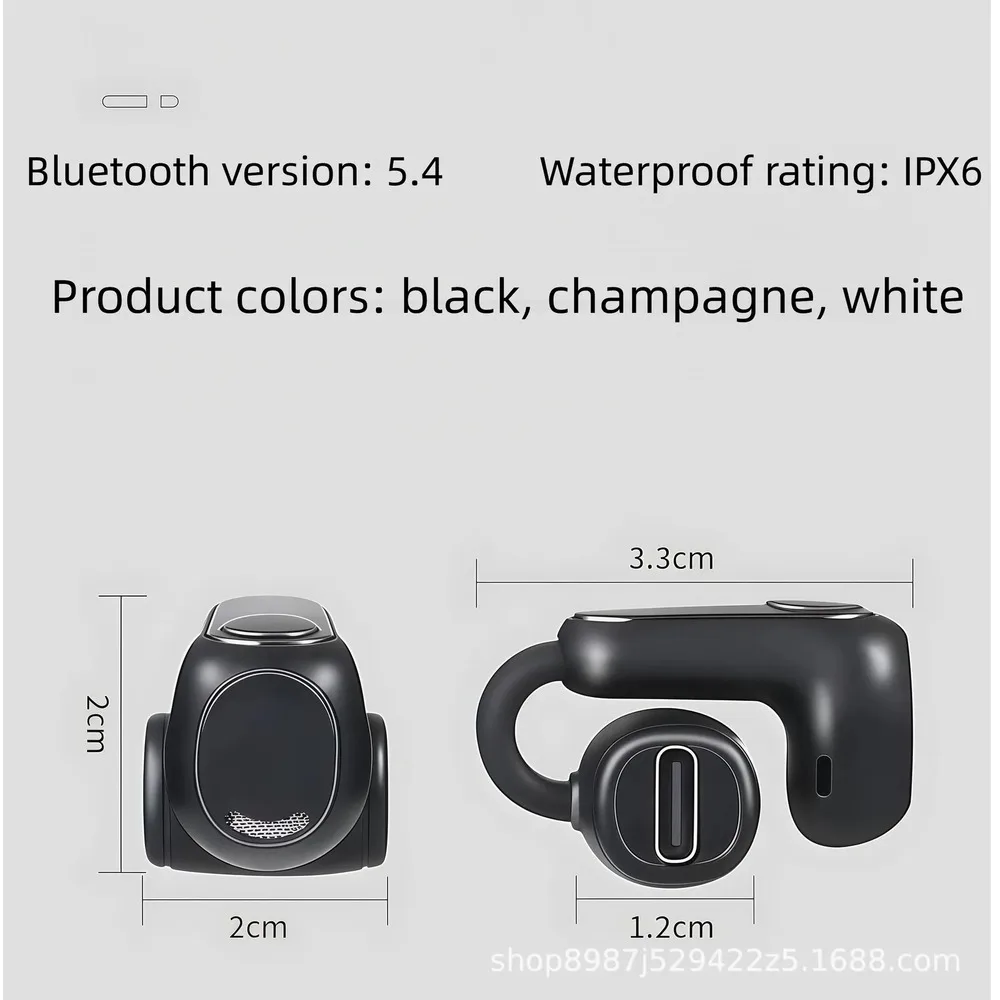Popular Clip-On Mini Bluetooth Single Earphone Compact and Portable Noise Cancelling HeadsetOpen Design Non-In-Ear Sport Earbud
