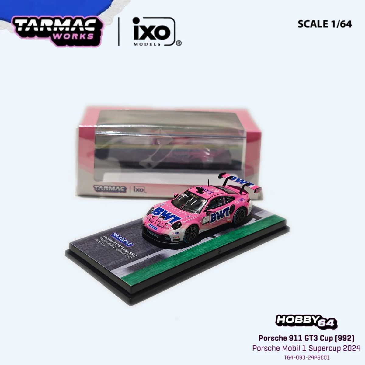 ターマックワークス-1-64-ポルシェ-911-gt3-カップ-992--1台のbwtポルシェモービル1スーパーカップ2024ダイキャストカーモデル在庫あり、すぐに発送可能