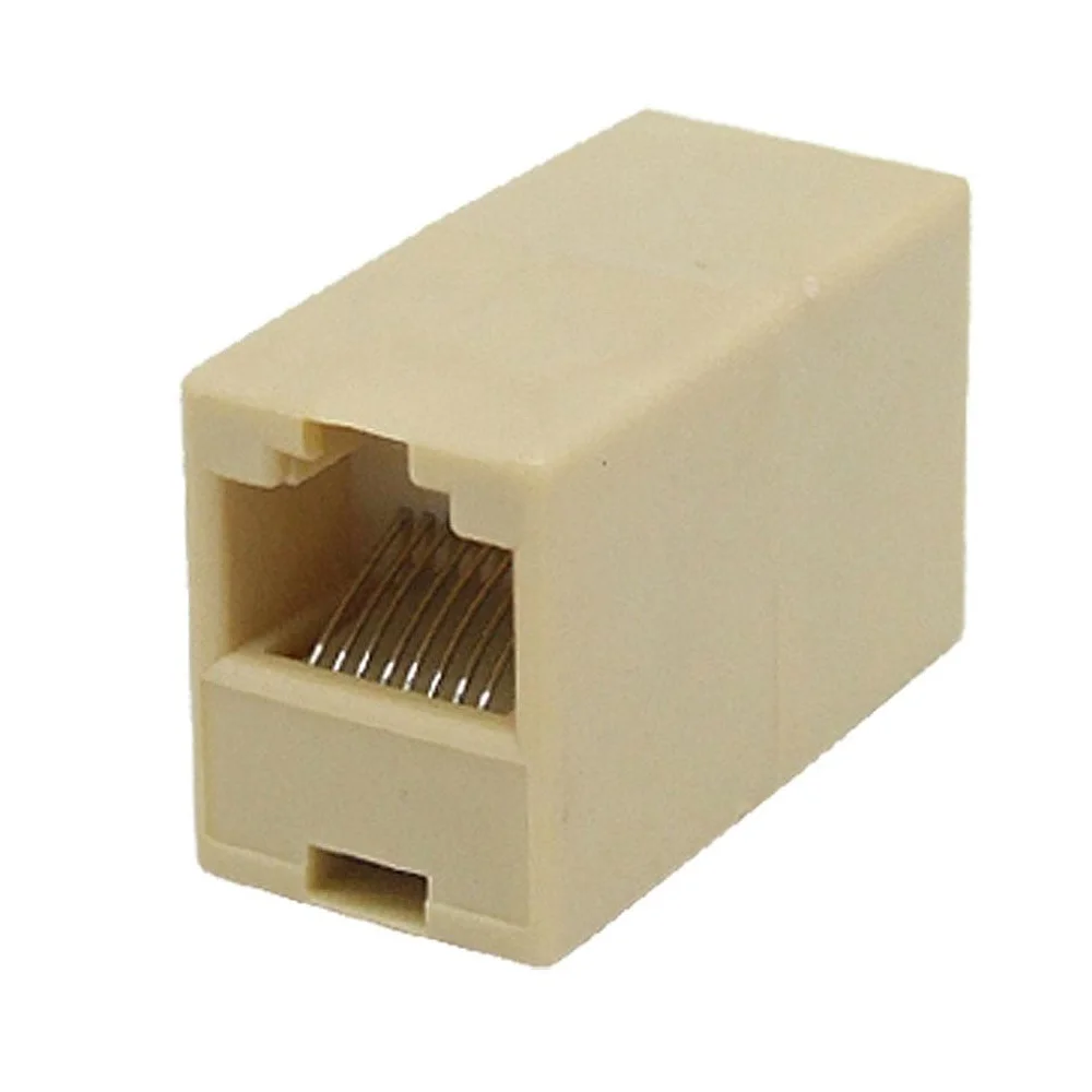 1x Female to Female 8p8c CAT5/cat5e Beige RJ45 Splice Connector Adapter