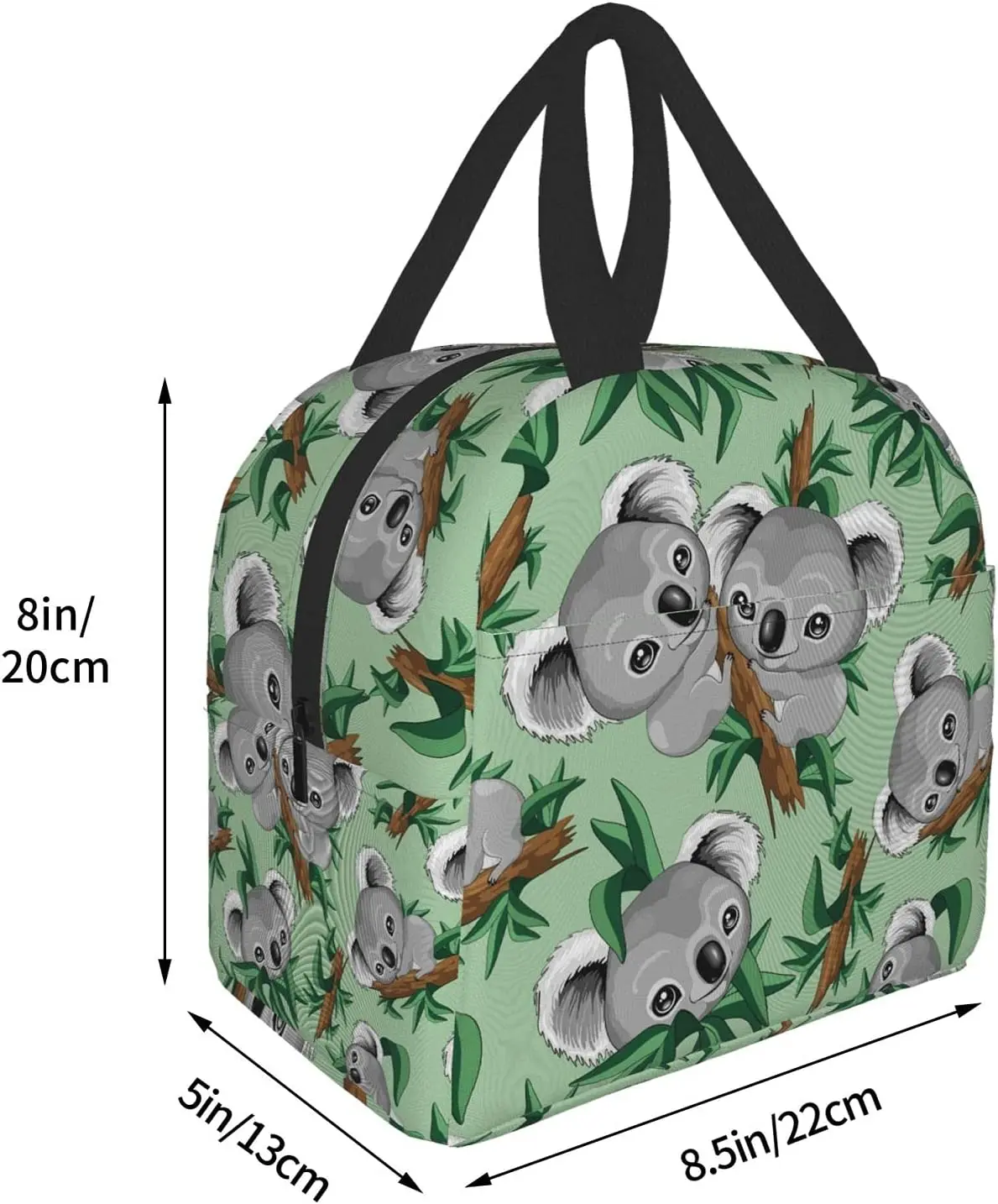 Bonito koala almoço saco compacto tote saco reutilizável almoço caixa recipiente para homens escola trabalho de escritório