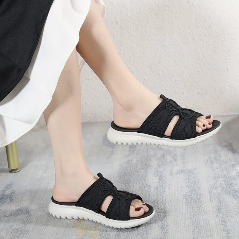 Summer Women 2cm Platform 3.5cm High Heels Slippers Lady Fashion Lightweight High Heels Female Concise Sneaker Barefoot Slides