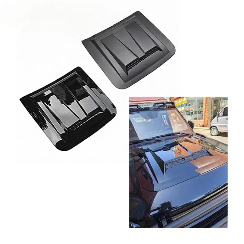 For Jetour T2 Traveler: ABS Matte Black Cyber Knight Engine Hood Cover Bonnet Scoop Accessory