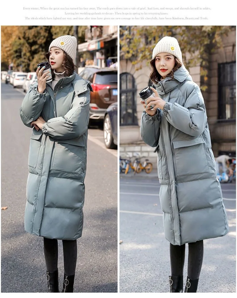 Winter Down Jacket Korean Version Of Loose Thickened Mid-length Coat over The Knee down Jacket 2024 New Fashion Women's coat Top
