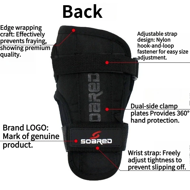 SOARED Anti-slip Strip Ski Hand Guard Extended Wrist Support Hard Shell Palm Protectors Skateboarding Roller Skating&Ice Skating view 3