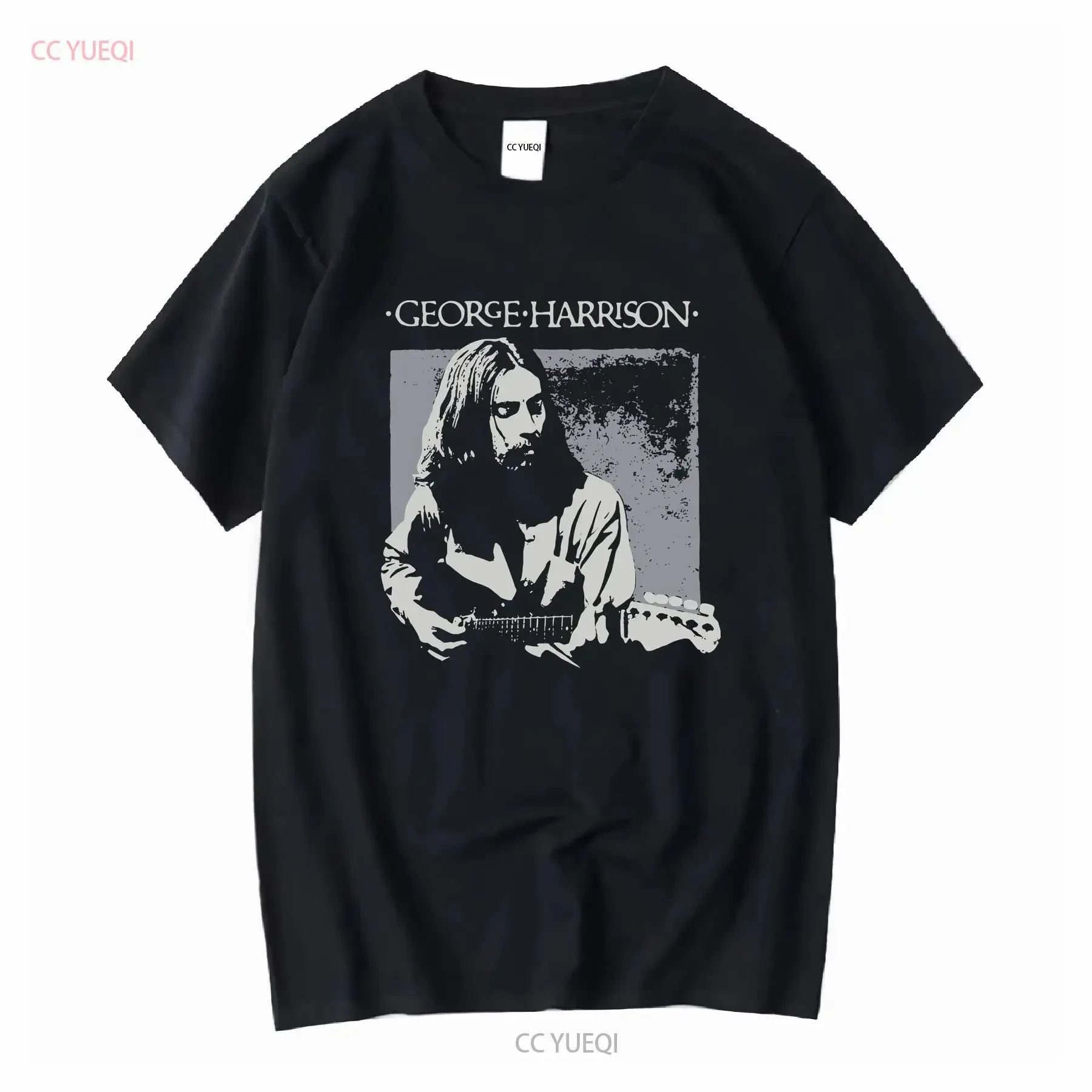 George Harrison Live Profile Guitar Music Retro T Shirt For Fans vintage Washed Unisex Comfortable Soft Breathable graphic
