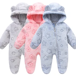 Soft Newborn Baby Clothes Flannel Autumn Winter Baby Boys Girls Jumpsuit Cartoon Newborn Bodysuit Warm Rompers for Babies 0-12M