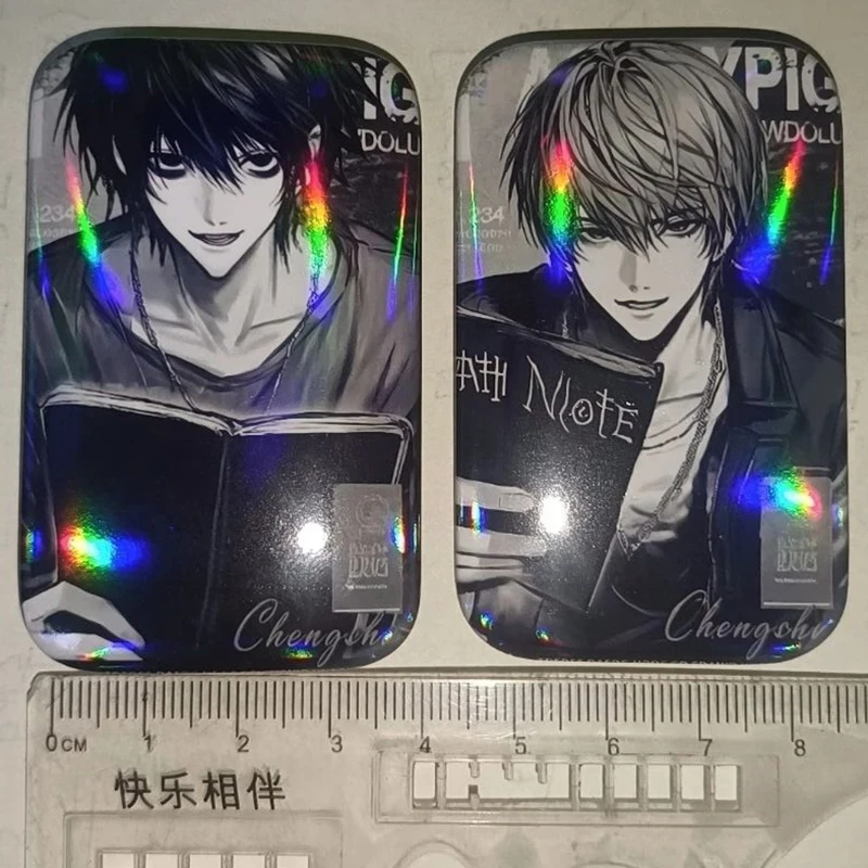 Anime DEATH NOTE Yagami Light L L·Lawliet Cosplay Brooch Tinplate Badge 2Pcs/set Lapel Pins Bag Ornament Accessory Collect Prop