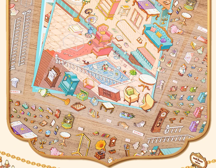 3D Miniature Scene Sticker Scrapbook Creative City Landscape Scene Collection Sticker Pack Trendy Stress Relief DIY Paste Decals