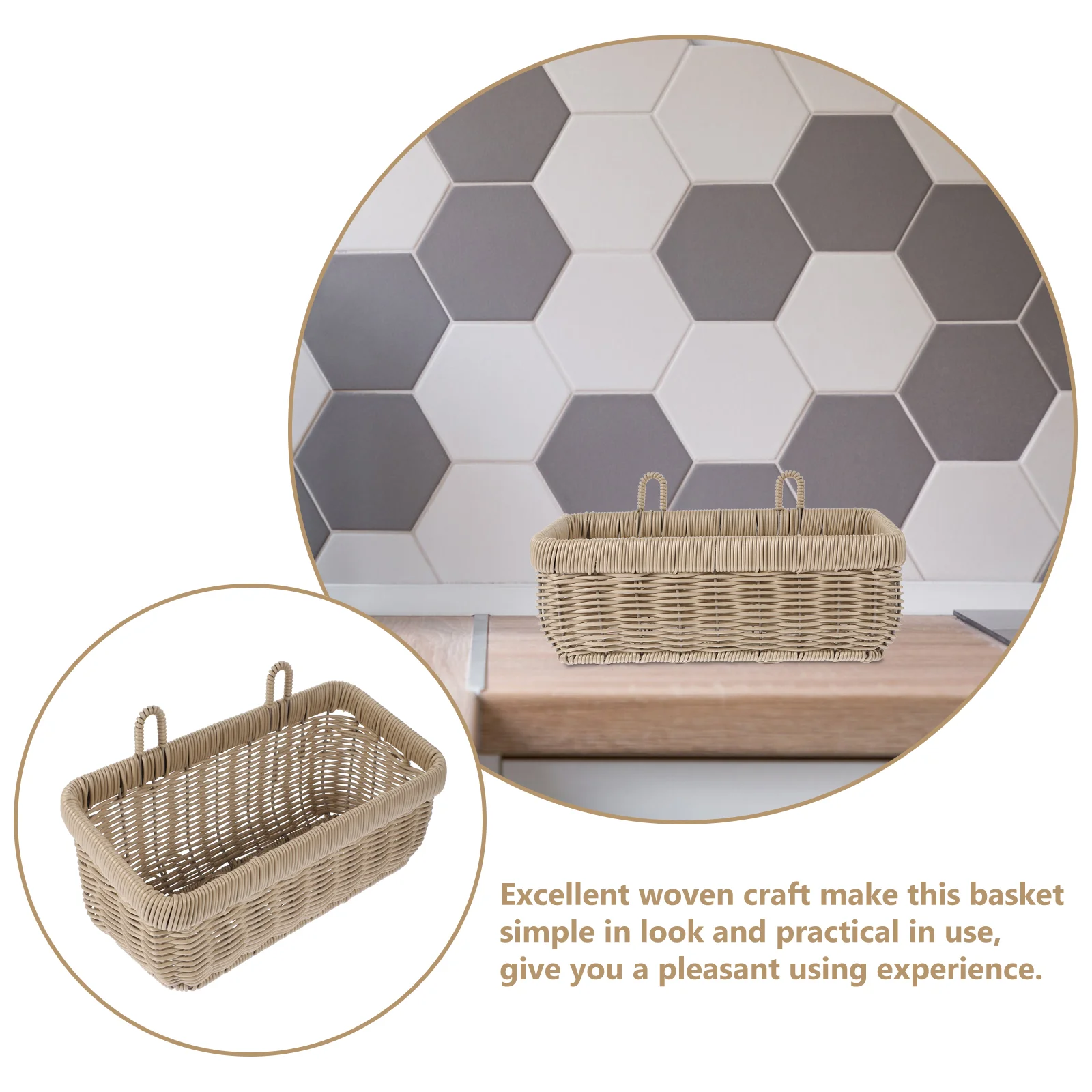 Ginger and Garlic Storage Basket Woven Wall Baskets Hanging for Kitchen Plastic Wicker