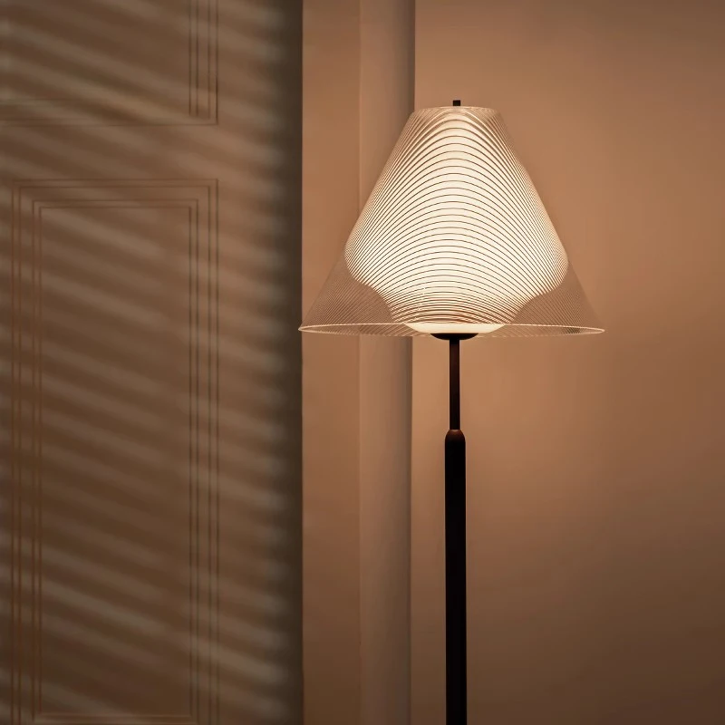 Minimalist Iron Floor Lamp Living Room Bedroom Bedsides LED Intelligent Dimming Artistic Atmosphere Standing Lights Indoor Decor