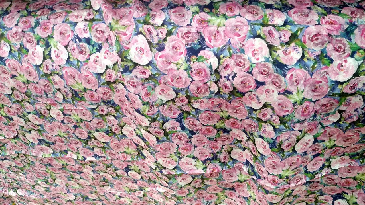 Crepe Satin Skirt 100% Mulberry Silk Fabrics Summer Dresses Pink Rose Floral Fabric Quilting Supplies Cheongsam Lining Cloth