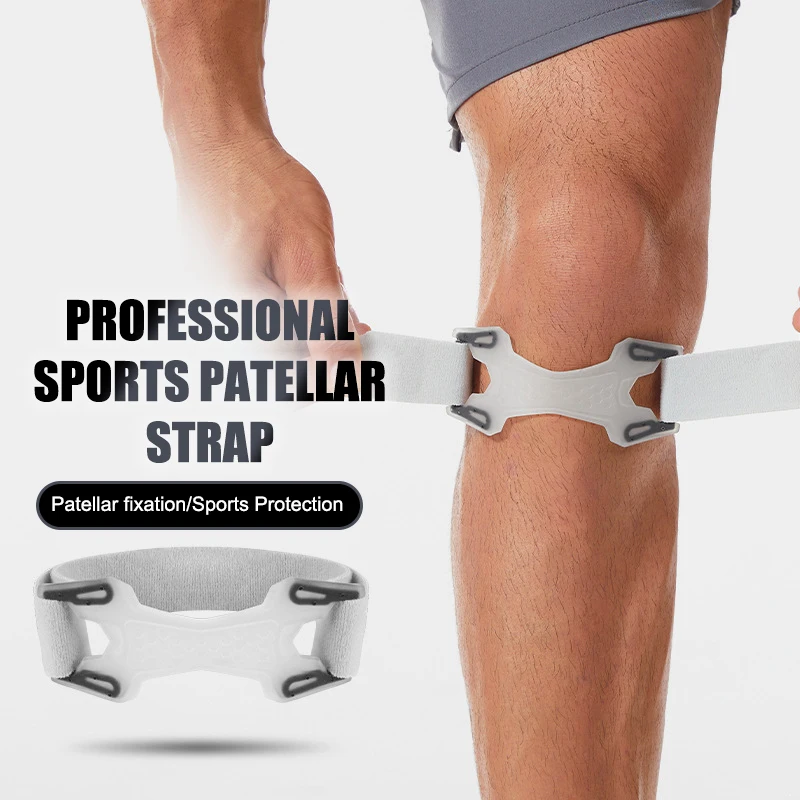 Patella Kneecap Band Adjustable Silicone Knee Tendon Strap Pressurized Protector Knee Pad Shock Absorption Basketball Sports