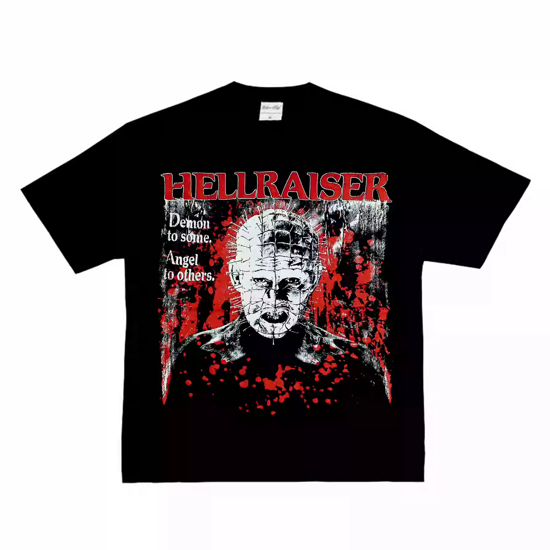 

2025 Horror Movie Hellraiser Raise Ghost Eat Man Nail Head Американская уличная ретро футболка с короткими рукавами Высокое качество Элитный бренд