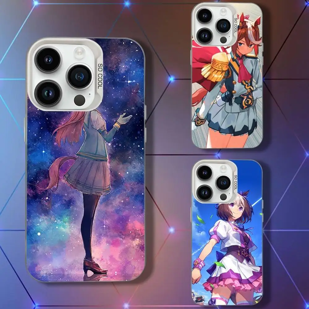 

Pretty Derby Uma Musume Phone Case For iPhone 16,15,14,13,12,11,Pro,XS,Max,Plus,Mini,SE White Candy Matte Shockproof Cover