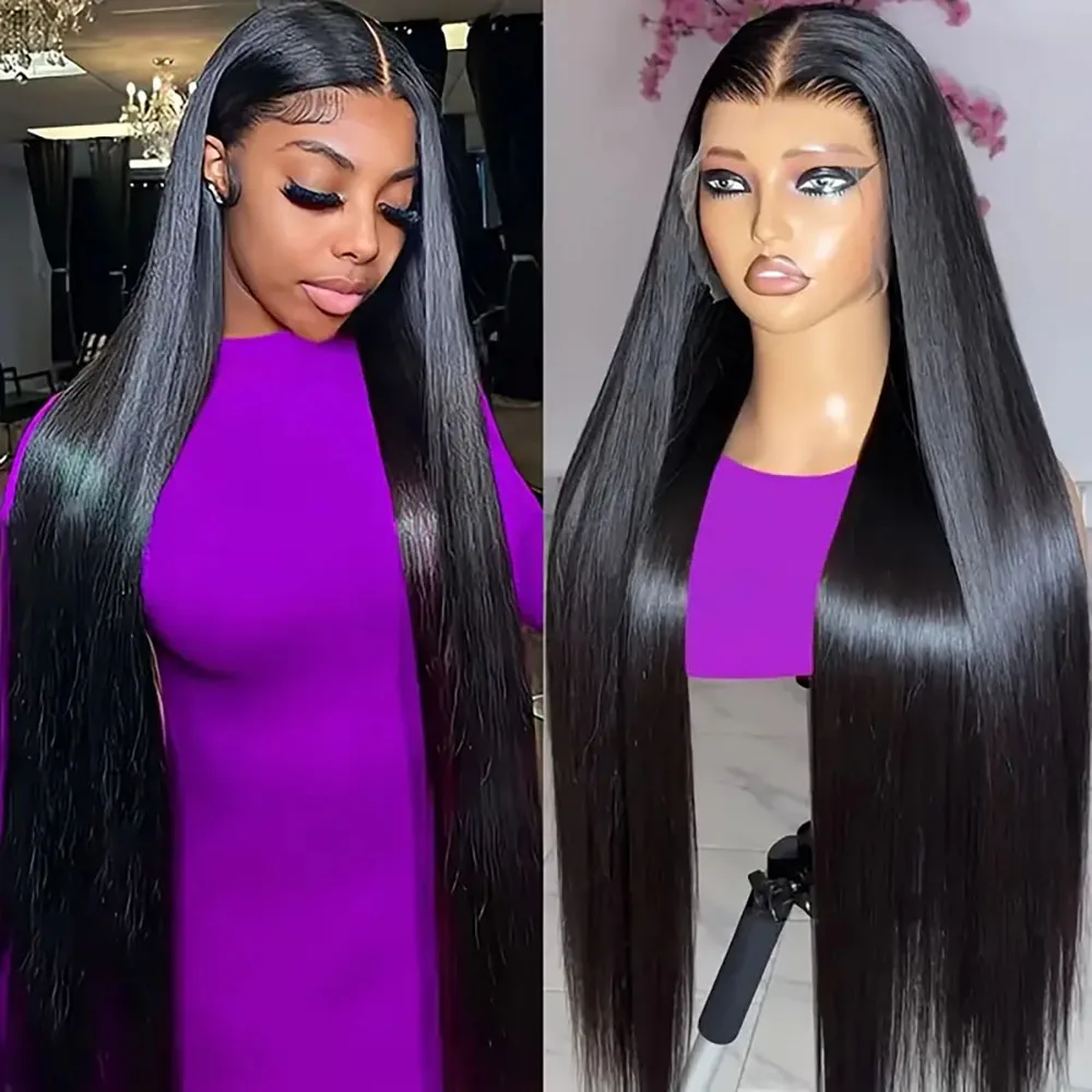 ตรงสีธรรมชาติWigsผมมนุษย์Pre Plucked 13 × 4 ลูกไม้ด้านหน้าWigsความหนาแน่น 200 วิกผมสําหรับผู้หญิง 36 นิ้ว