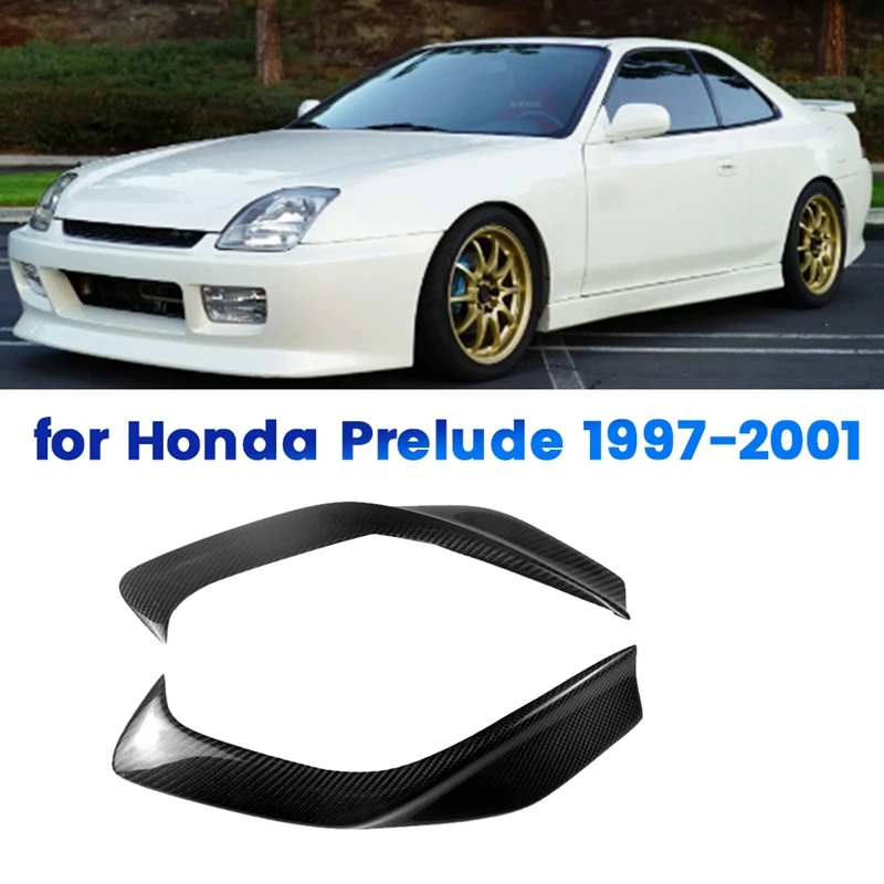 

Car Front Headlight Cover Head Light Lamp Eyelid Eyebrow Carbon Fiber Trim For Honda Prelude 1997-2001 Headlight Eyebrow