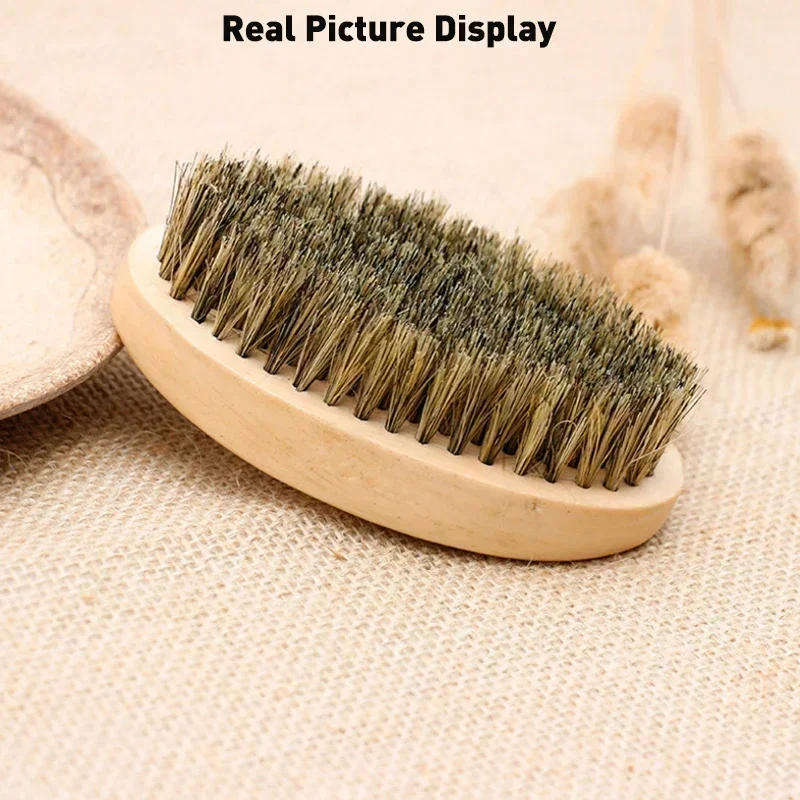 Professional Soft Boar Bristle Wood Beard Brush Hairdresser Shaving Brush Comb Men Mustache Comb Kit With Gift Bag Hair Comb Set