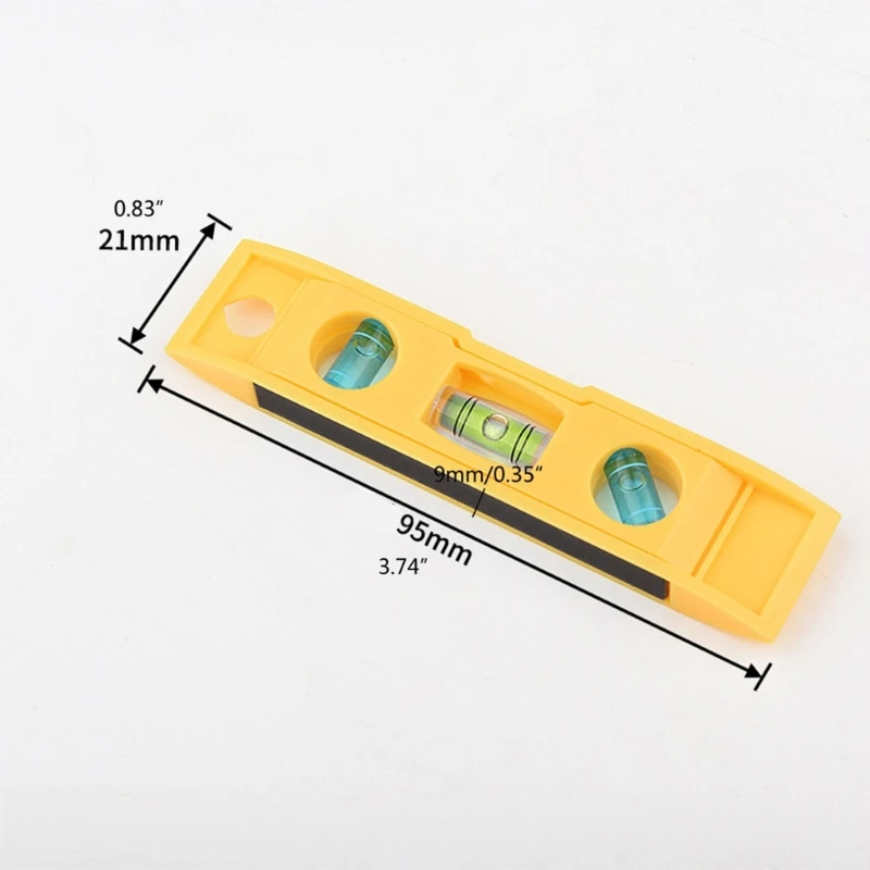 W2E3 Piccolo siluro per livella Mini livella a bolla Magnetica per barca Righello per mattoni