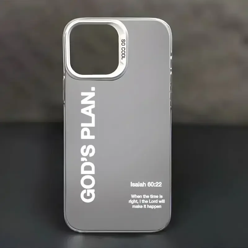 Funda para iPhone con versículo de la Biblia Jesús del Plan de Dios 11, 12, 13, 14, 15 16 Pro Max 7, 8 Plus XR XS, funda Y2K a prueba de golpes para teléfono