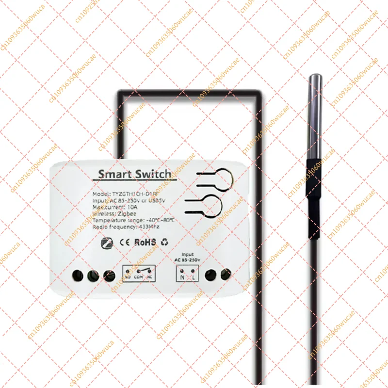 for Tuya Zigbee Smart Switch Passive Dry Contact Relay with Temperature Sensor AC 85-250V Compatible with Home Assistant