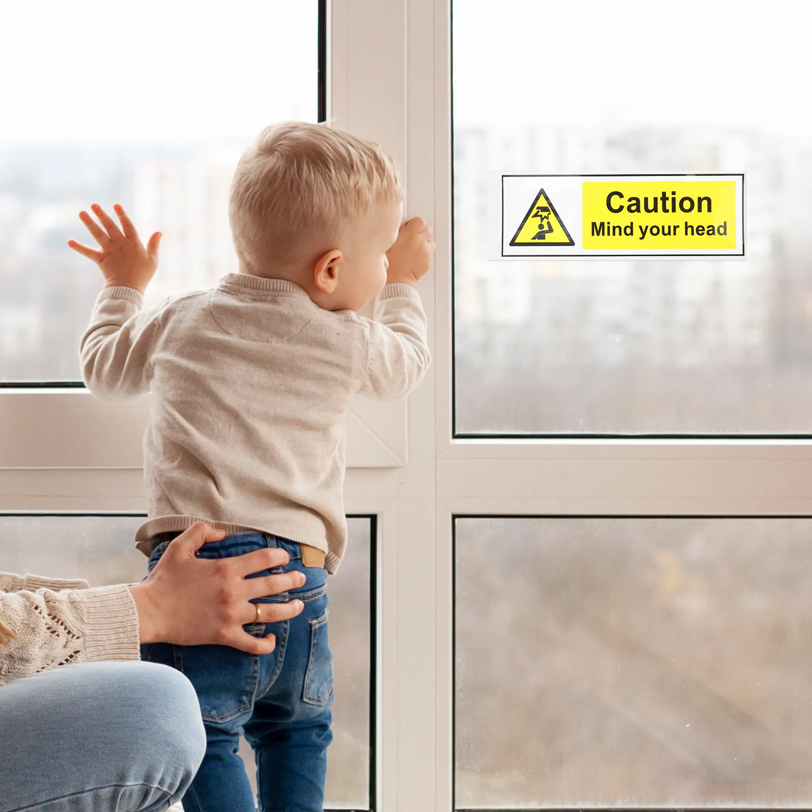 

5Pcs Watch Your Head Safety Sign Caution Sticker Low Ceiling Warning Decal Self Adhesive Strong Adhesion Bright Clear English