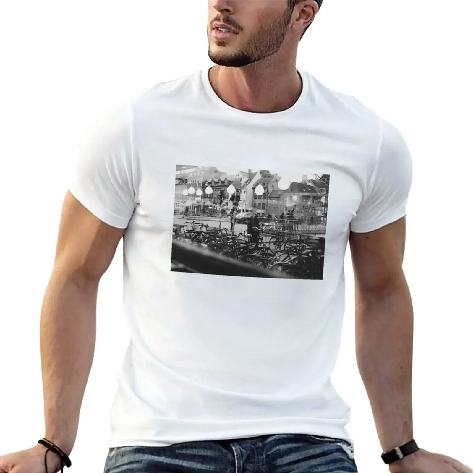 

New View From a Cafe, Copenhagen, Denmark T-Shirt boys white t shirts Short sve tops mens graphic t-shirts hip hop