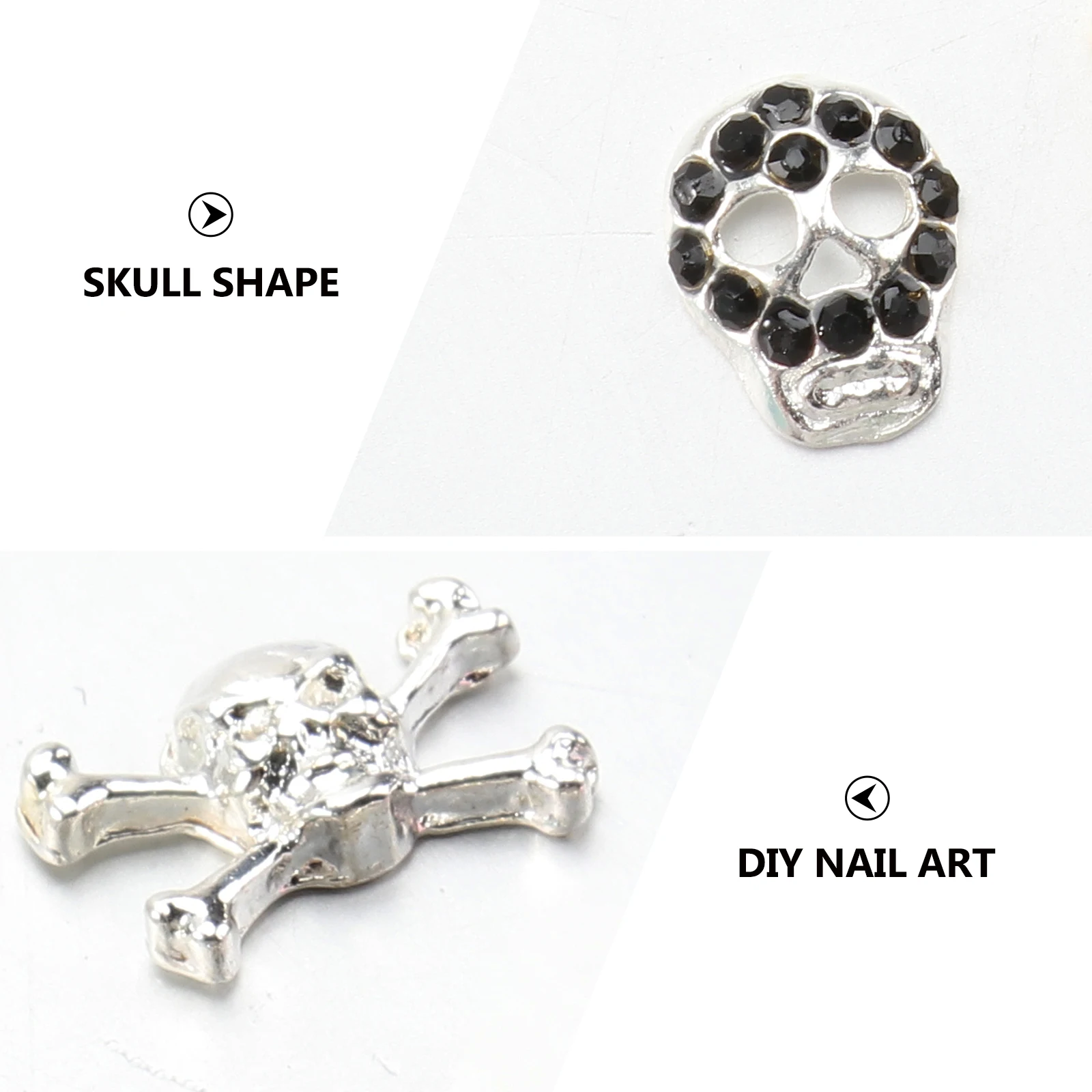 

12pcs /Box Skull Rhinestone Nail Art Decorations Diy Crystal Accessories For Women Girls Multi-Color Nail Gems Manicure Stones
