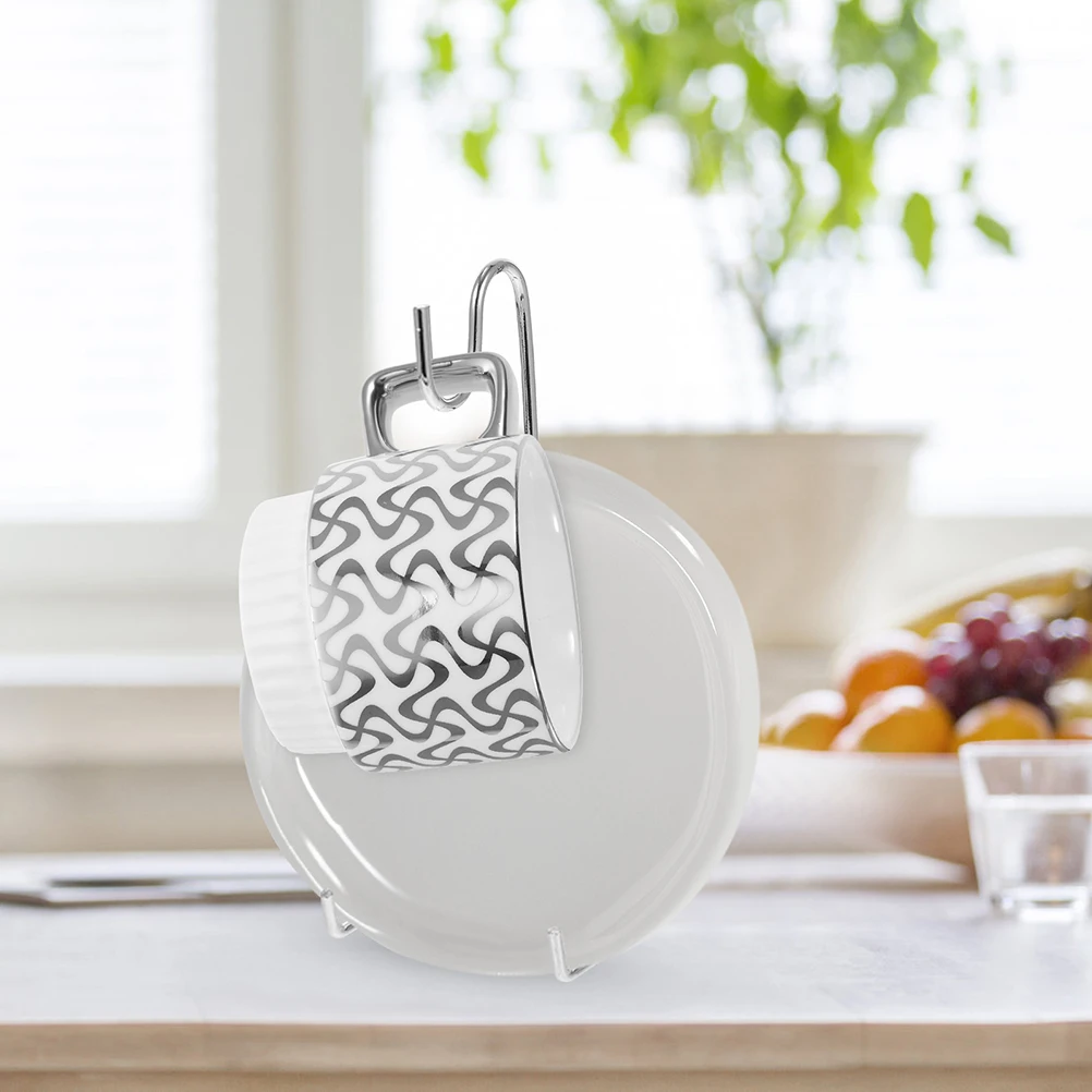 

Держатель для кофейной чашки, черная стойка для одной чайной чашки, утюг, органайзер для хранения кофейной кружки для домашнего офиса, вешалка для тарелки и блюдца