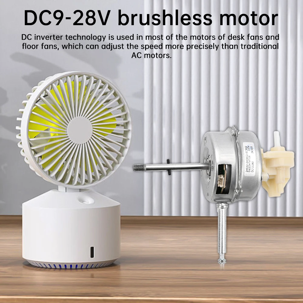 DC9-28V Bürstenloser Motor 28W 1450 U/min Schwenkkopf-Lüftermotor Geräuscharm Doppellager Tischventilator Wandmontierter Lüftermotor – Detail 3