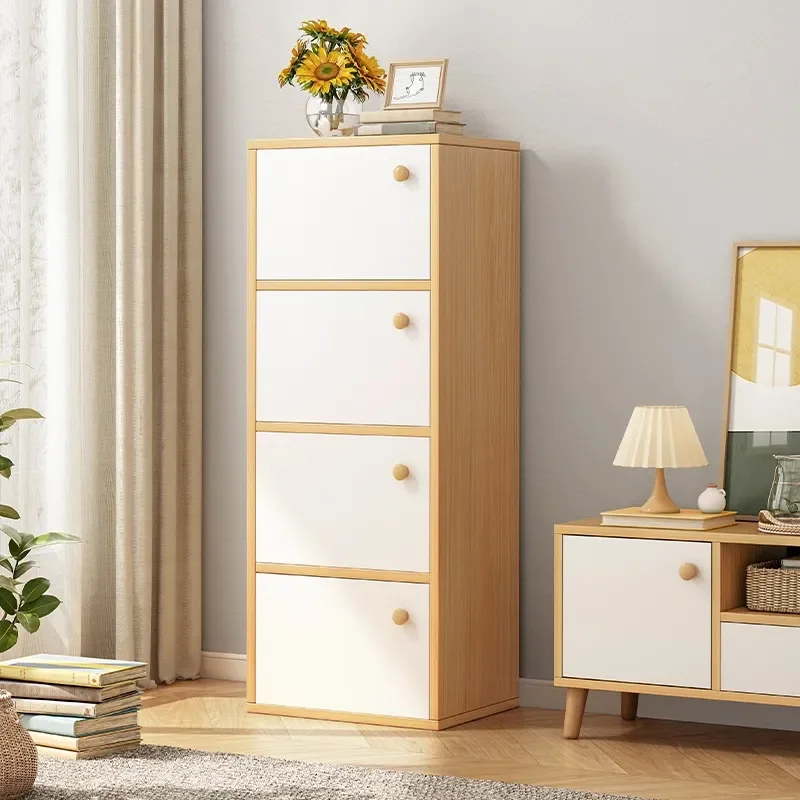 For Narrow Corridor Shoe Cabinet Tall Vertical Storage Locker with Door Simple Integrated Household Furniture Space Saving