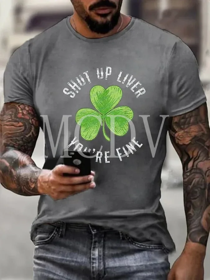 2023 Summer Men's Printed Casual Crew t St Patrick'S Day Shenanigator A Person Who Instigates Shenanigans 3D Printed T Shirt