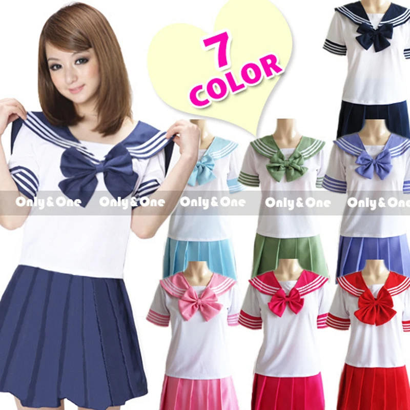 Schuluniform für Mädchen Japanischen Stil Student Jk Sailor Hemd + Plissee Rock Set Frau Cosplay Kostüme Sexy Navy Jk anzug