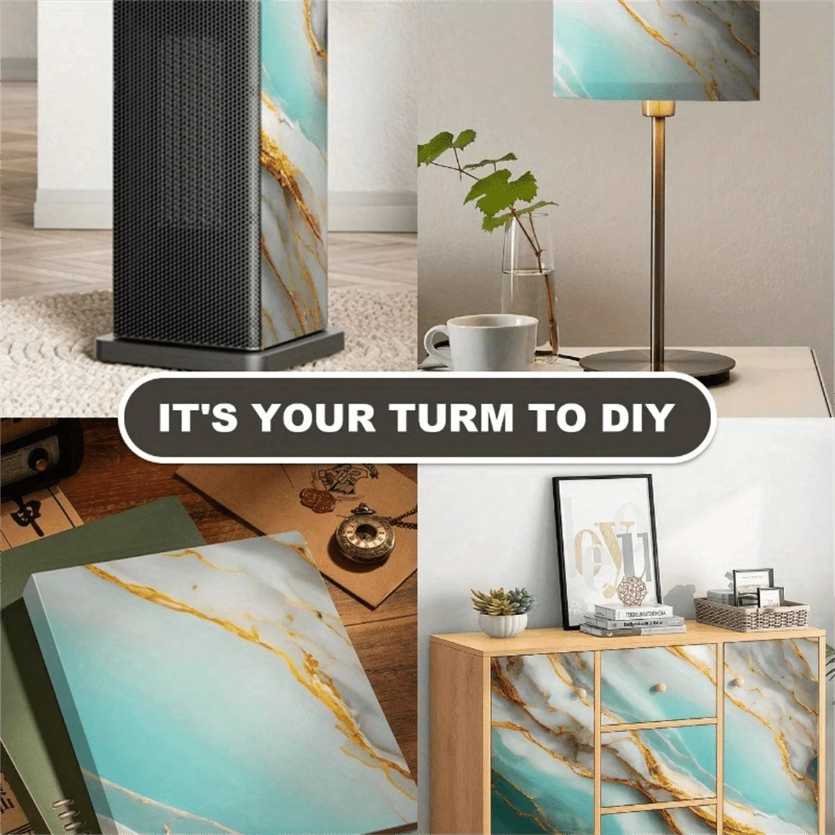 50cm Width Foil Marble Stickers for Home Decor Self Adhesive Waterproof Oil Proof Wallpaper Peel Stick Removable Kitchen Film